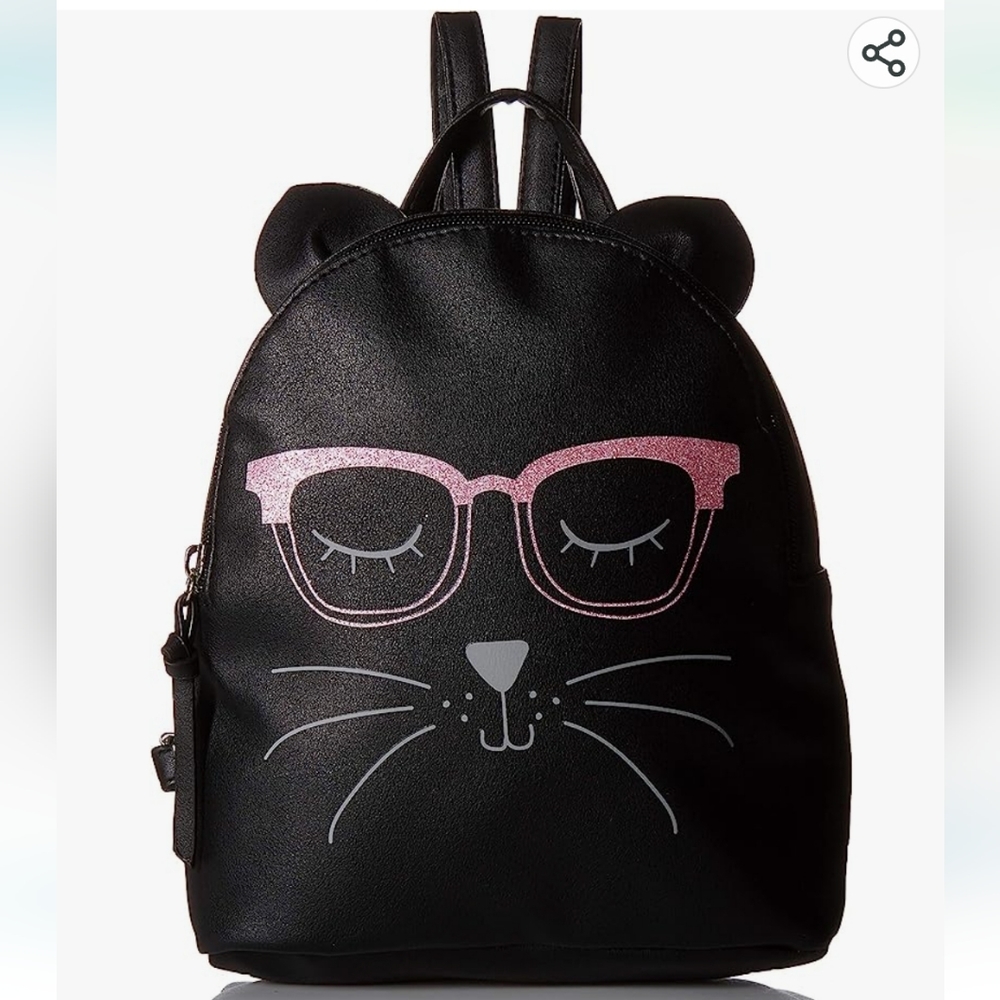 TEESHIRT&JEANS 🌞Cat with Pink Sparkly Glasses Backpack - Picture 2 of 16